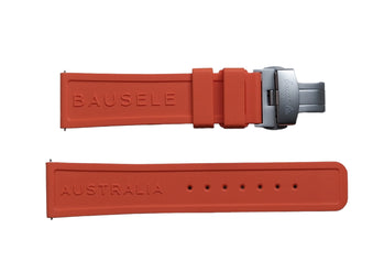 Rubber Deployment Strap 22mm Lug Width | Orange